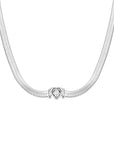 Rosefield Ketting Snake Heart Choker White Crystal Zilverkleurig Rhodium Plated Stainless Steel Dames - JNSWS-J1003