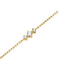Rosefield Ketting Row of Hearts White Crystals Goudkleurig Verguld 14K Goud Stainless Steel Dames - JNRHG-J1005
