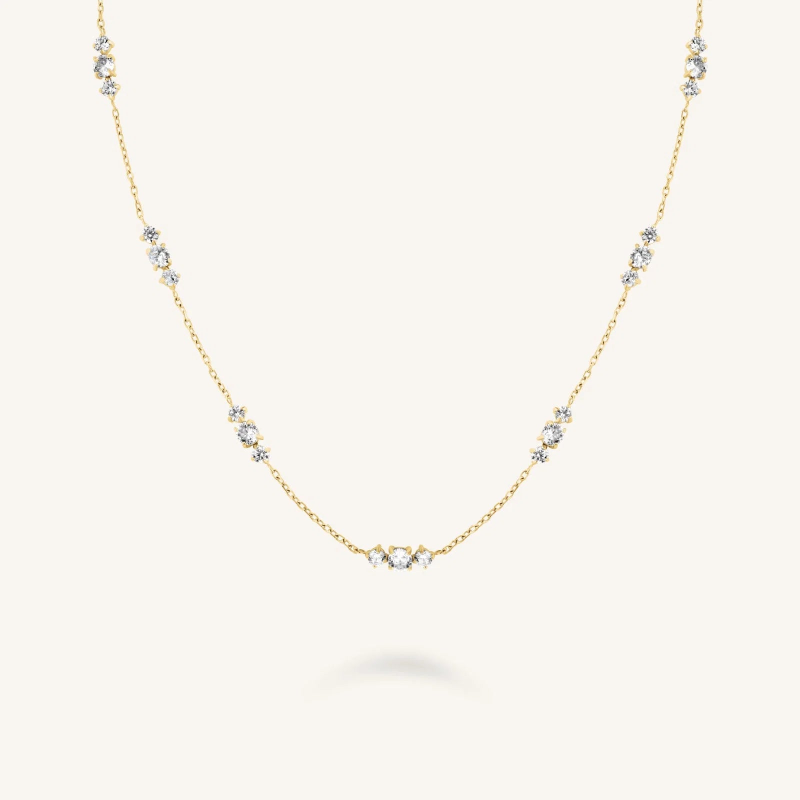 Rosefield Ketting Triple Crystals JNTCG-J1015 Goudkleurig