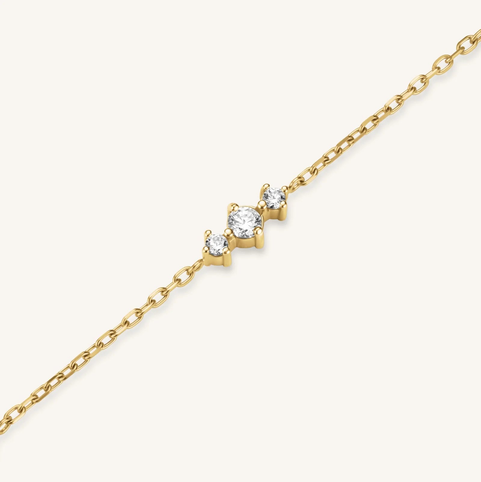 Rosefield Ketting Triple Crystals JNTCG-J1015 Goudkleurig