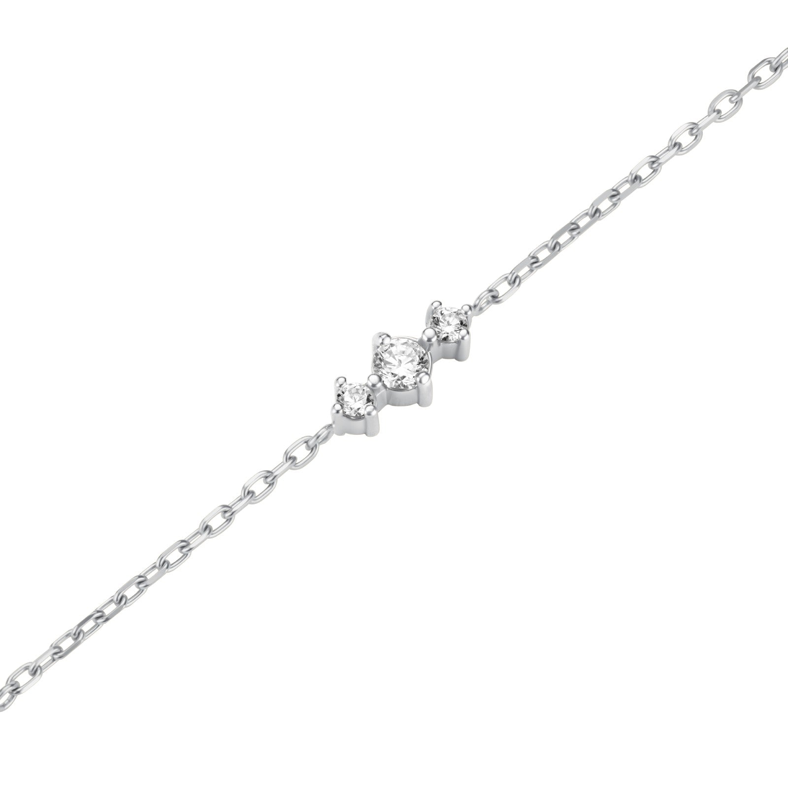 Rosefield Ketting Triple Crystals JNTCS-J1016 Zilverkleurig