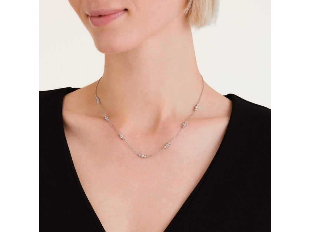 Rosefield Ketting Triple Crystals JNTCS-J1016 Zilverkleurig