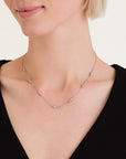 Rosefield Ketting Triple Crystals Zilverkleurig Rhodium Plated Stainless Steel Dames - JNTCS-J1016