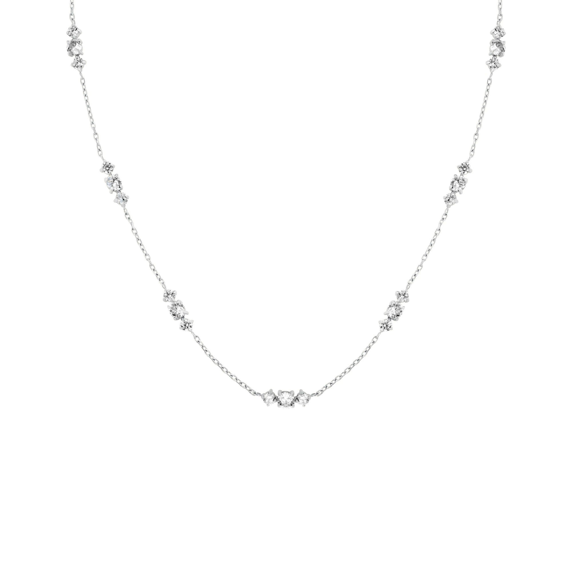 Rosefield Ketting Triple Crystals JNTCS-J1016 Zilverkleurig