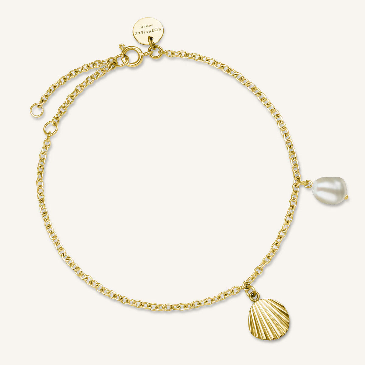 Rosefield Armband Shell and pearl JSPBRG-J163 Goudkleurig