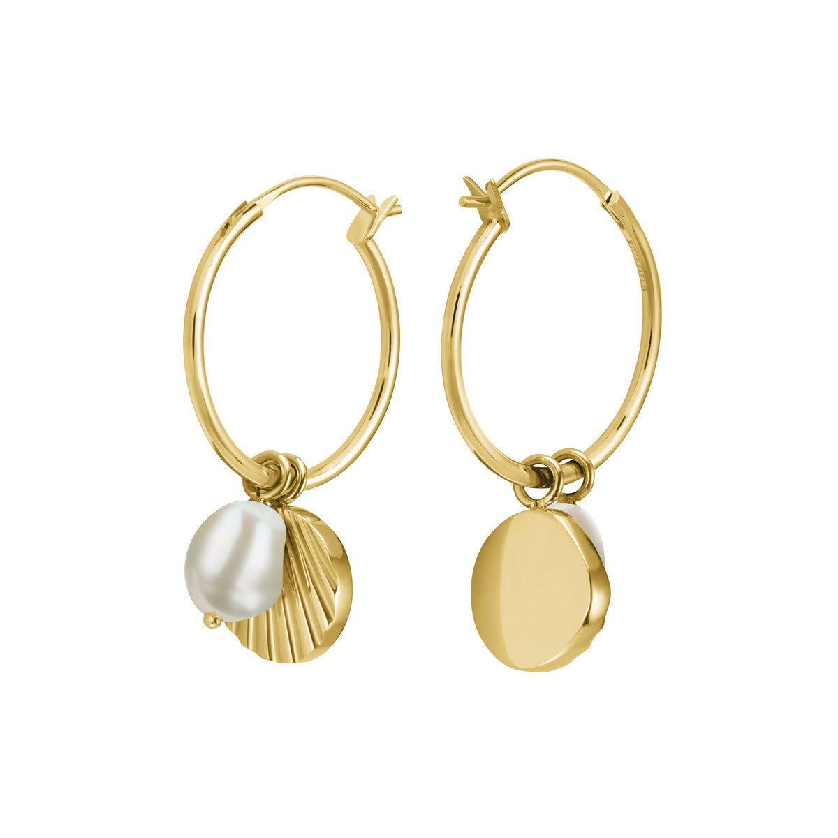Rosefield Oorbellen Shell and pearl charm JSPCEG-J173 Goudkleurig