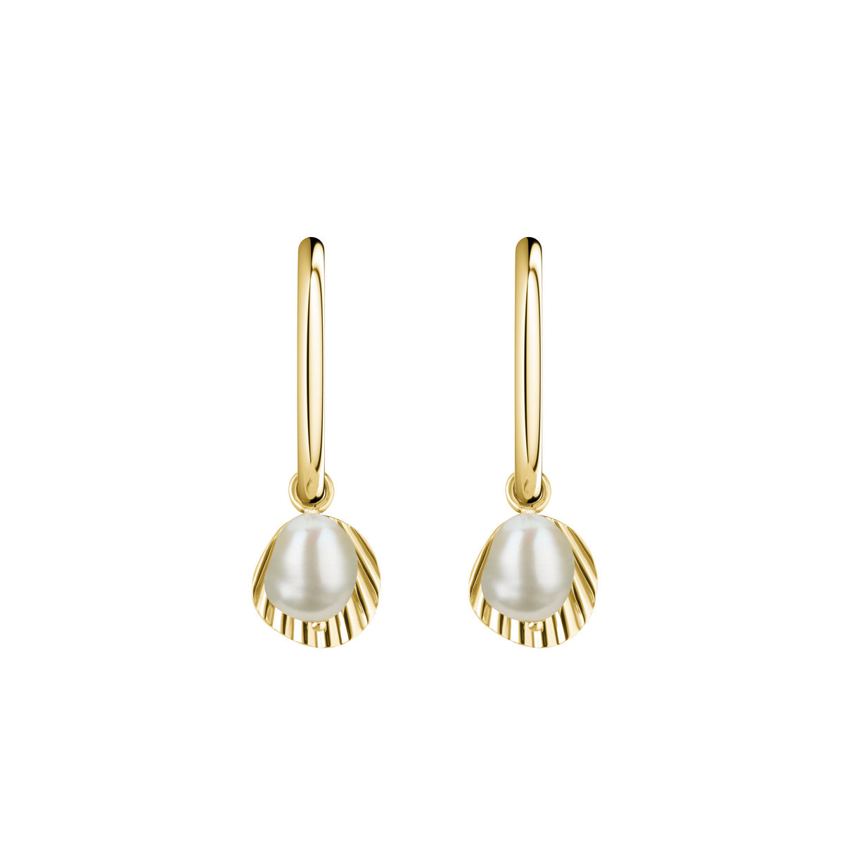 Rosefield Oorbellen Shell and pearl charm JSPCEG-J173 Goudkleurig