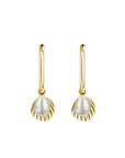 Rosefield Oorbellen Shell and pearl charm earrings gold Goudkleurig Verguld 14K Goud Stainless Steel Dames - JSPCEG-J173
