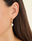 Rosefield Oorbellen Shell and pearl charm earrings gold Goudkleurig Verguld 14K Goud Stainless Steel Dames - JSPCEG-J173