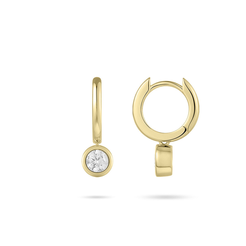 Gisser Oorringen Zilver Geel Verguld Zirkonia Wit – KC1032Y – foto 3