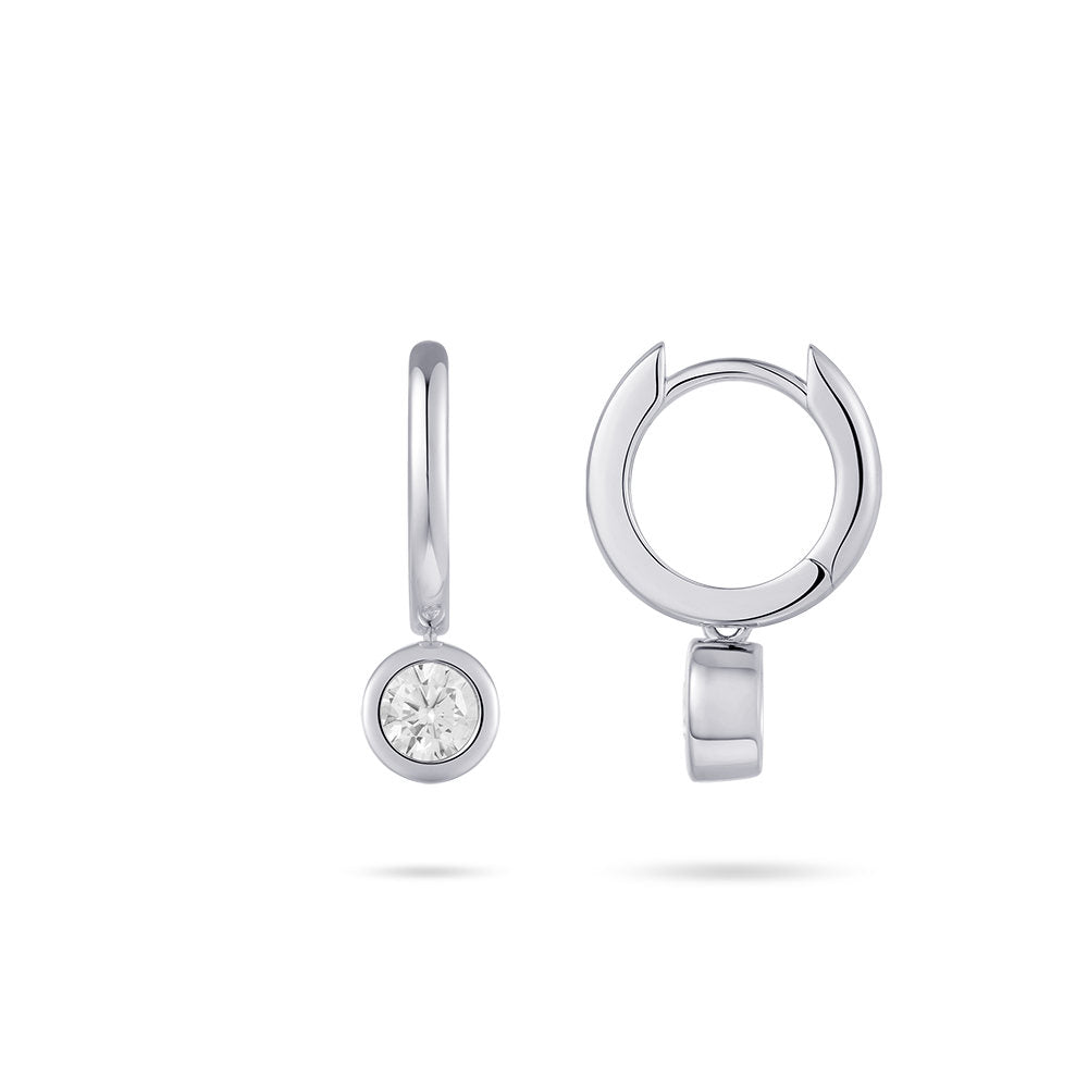 Gisser Oorringen Zilver Gerhodineerd Zirkonia Wit – KC1032 – foto 3