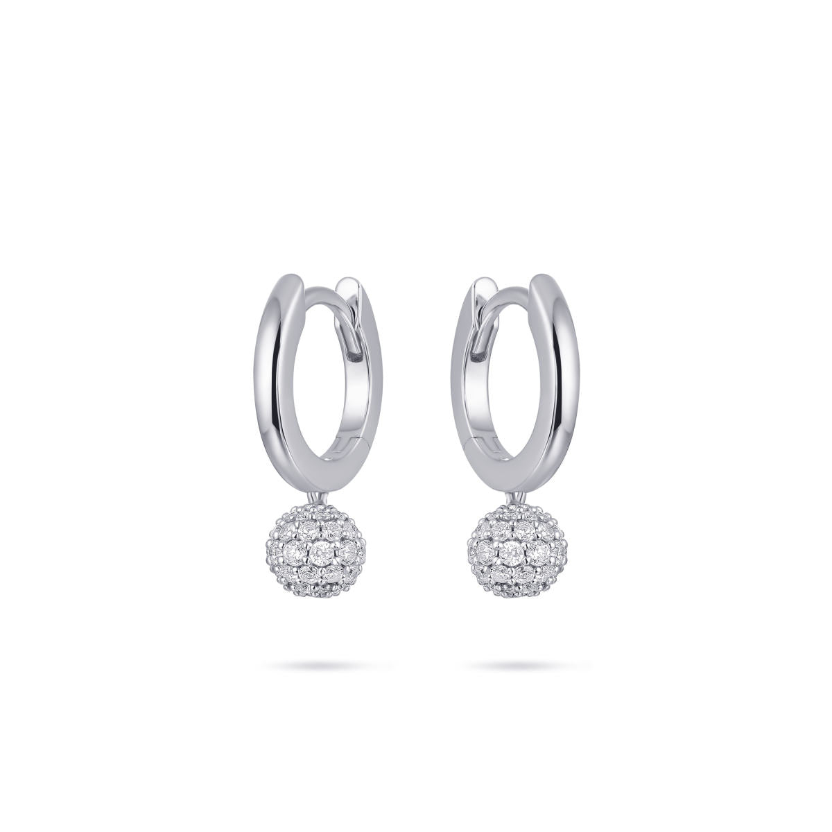 Gisser Oorringen Zilver Gerhodineerd Zirkonia Wit – KC1034