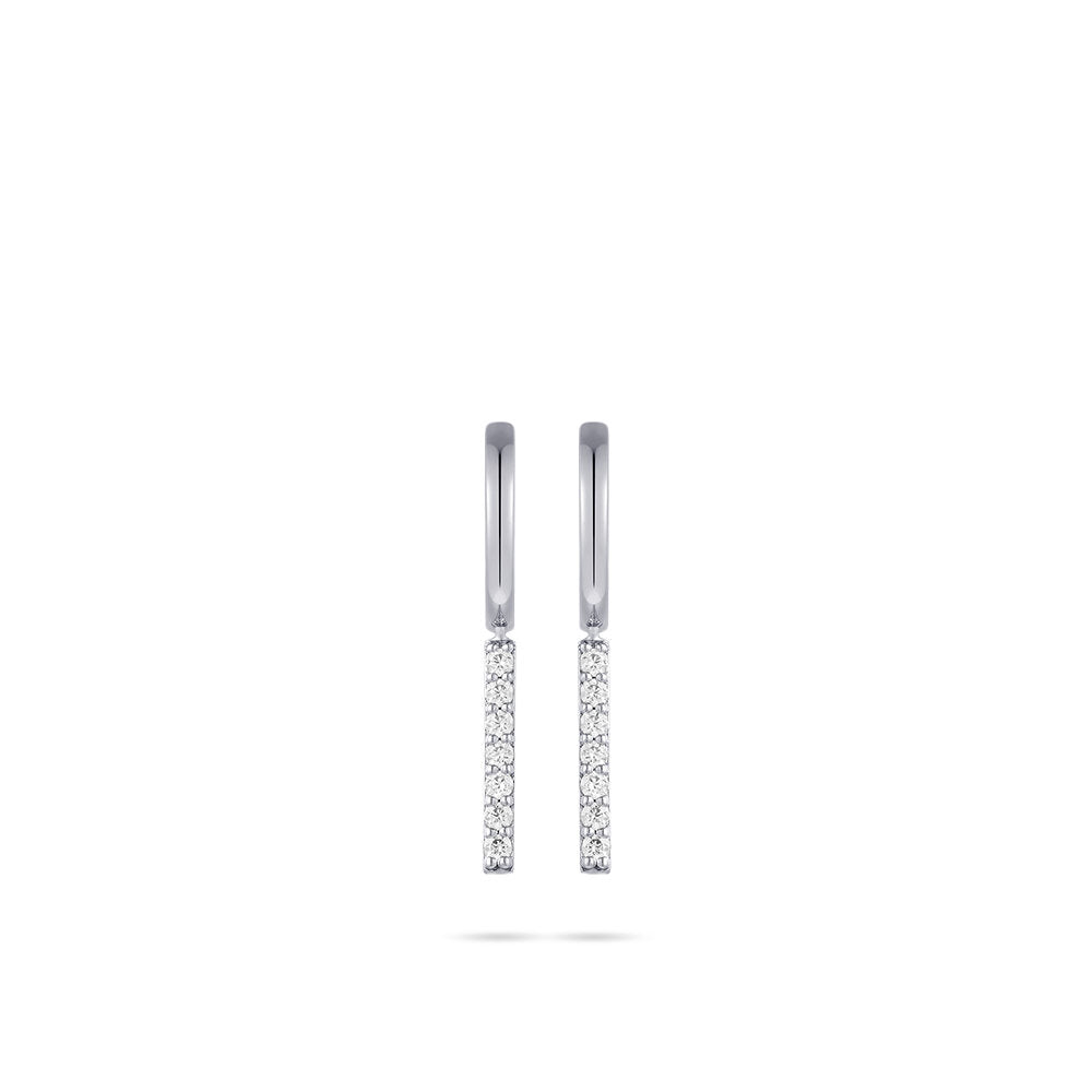 Gisser Oorringen Zilver Gerhodineerd Zirkonia Wit – KC1036 – foto 2