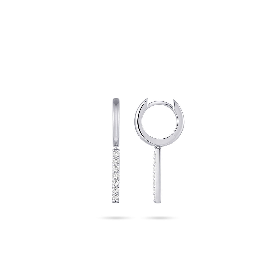 Gisser Oorringen Zilver Gerhodineerd Zirkonia Wit – KC1036 – foto 3