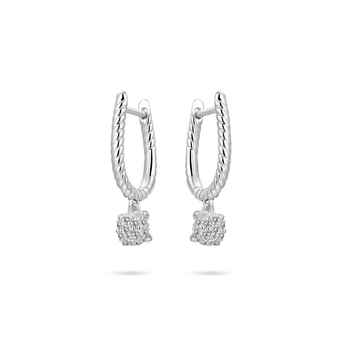 Gisser Oorringen Zilver Gerhodineerd Zirkonia Wit – KC1041