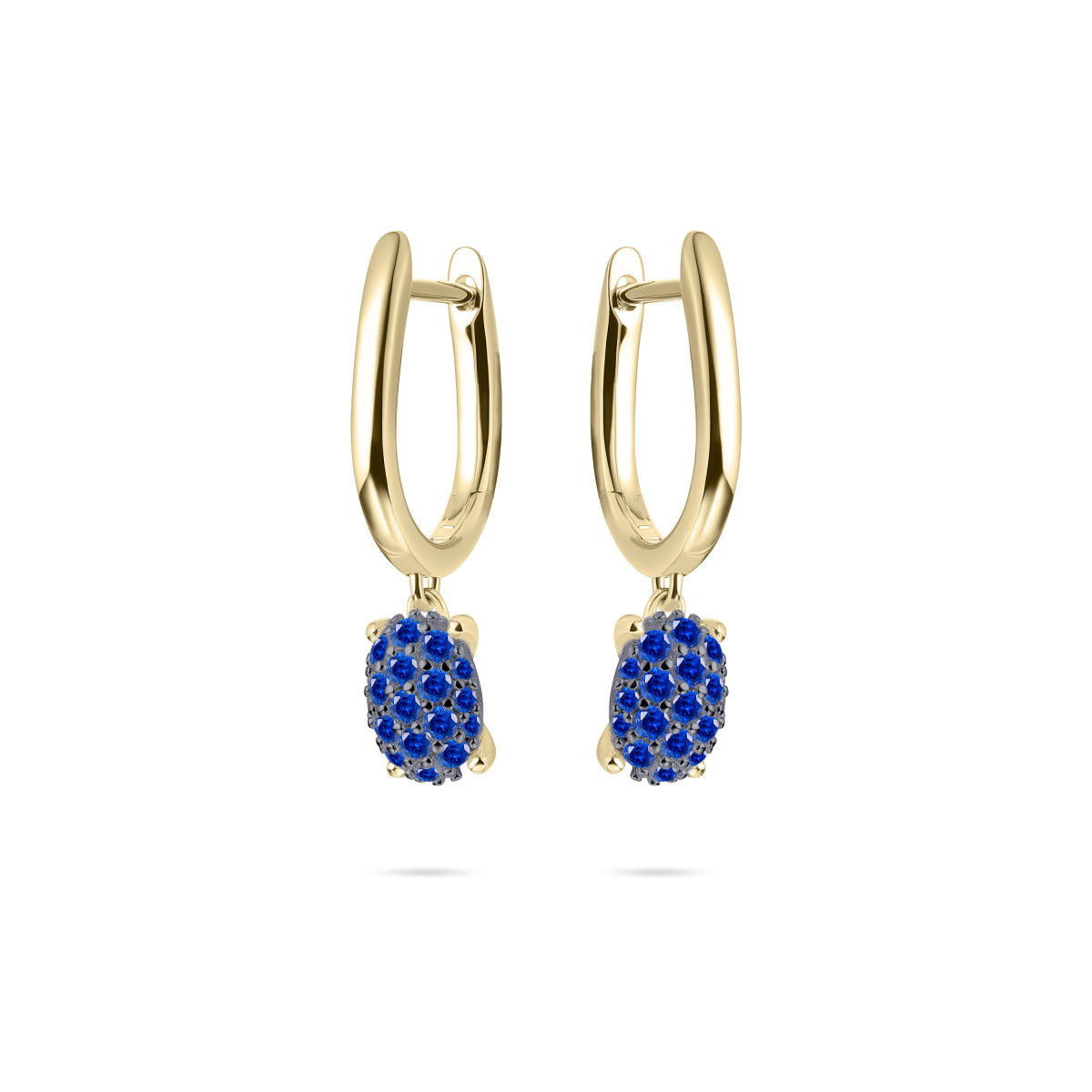 Gisser Oorringen Zilver Geel Verguld Zirkonia Donkerblauw – KC1042YB