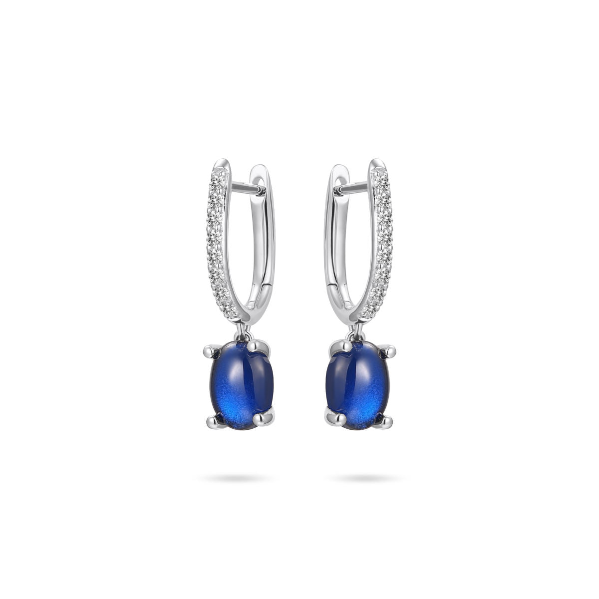 Gisser Oorringen Zilver Gerhodineerd Zirkonia Wit – KC1044B