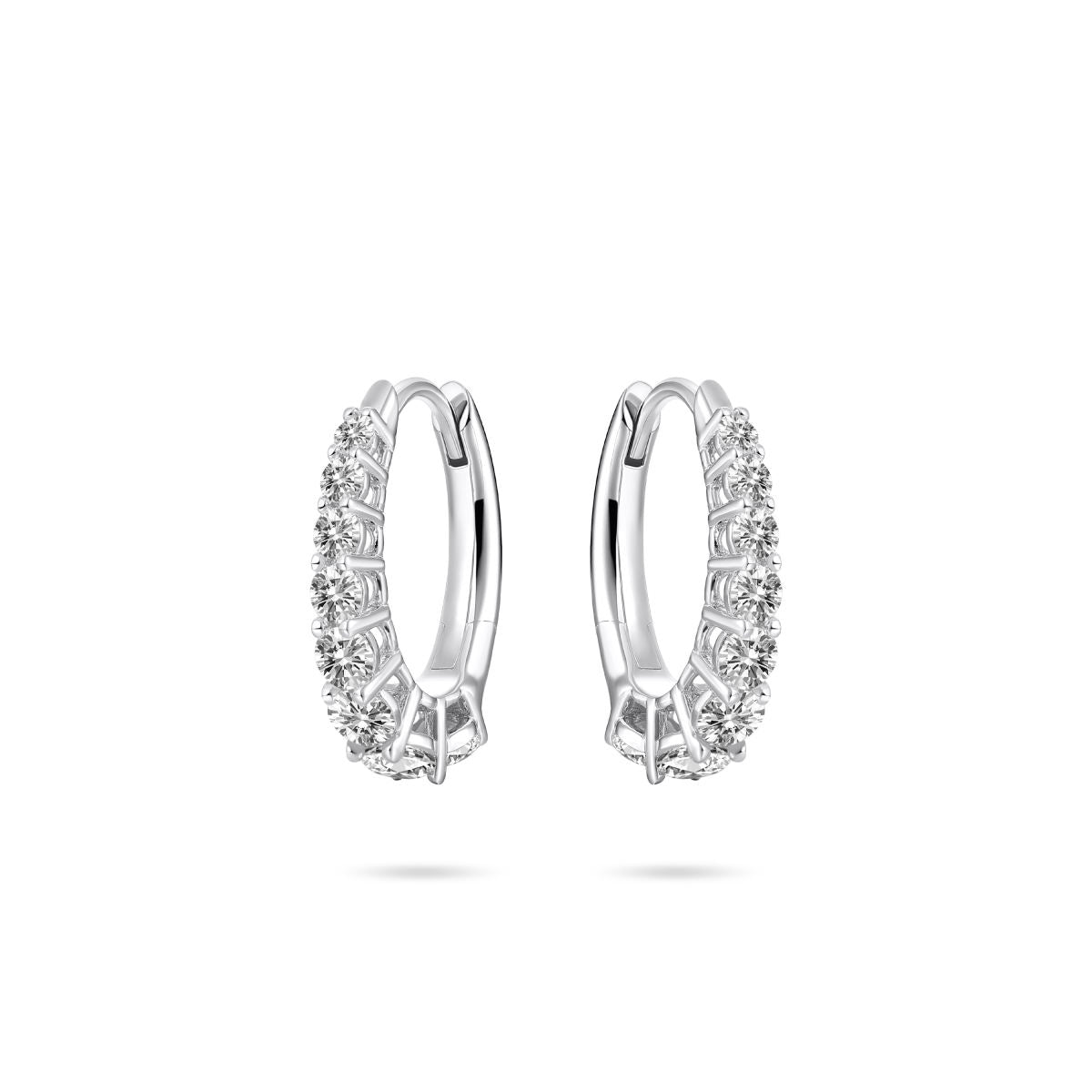 Gisser Oorringen Zilver Gerhodineerd Zirkonia Wit – KC1046