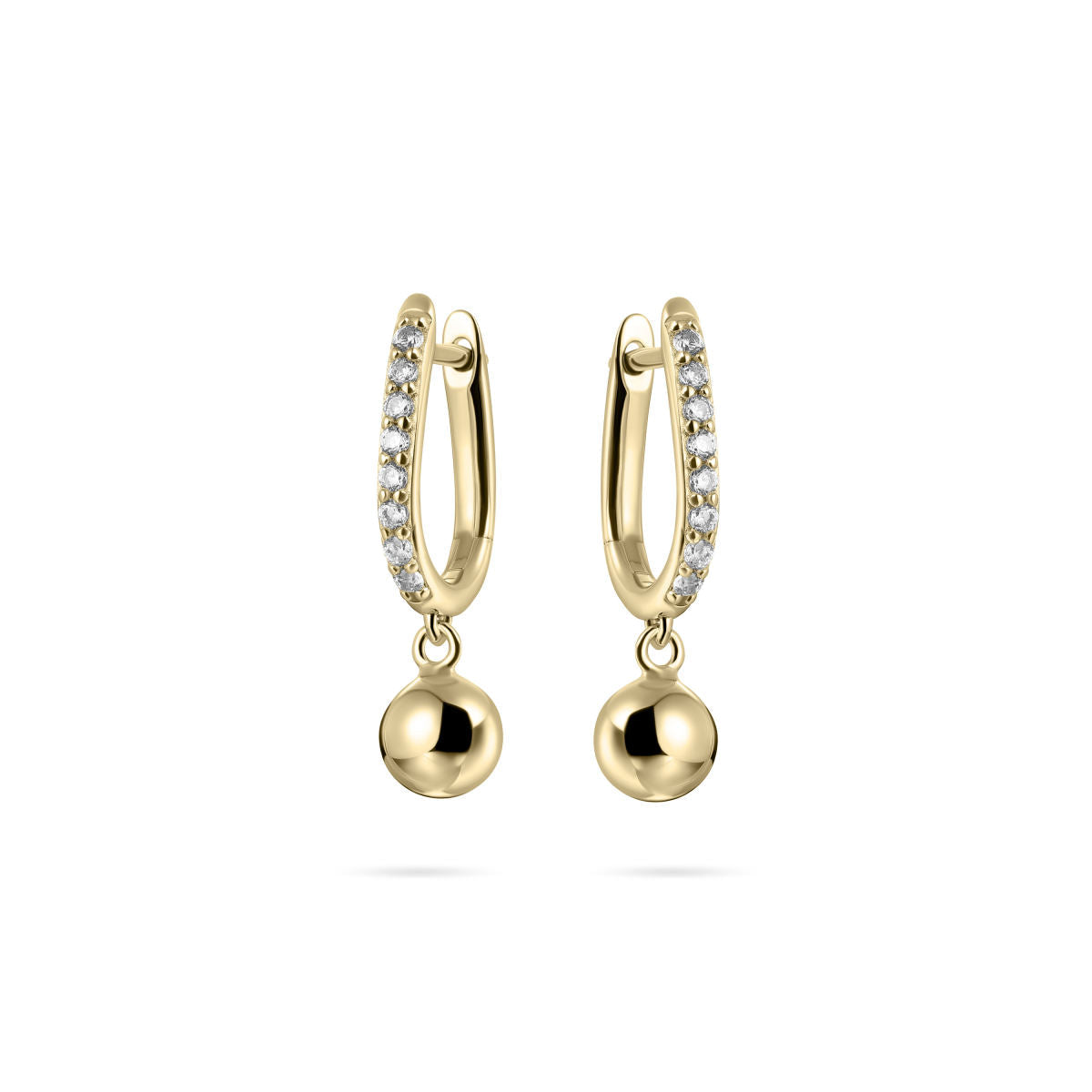Gisser Oorringen Zilver Geel Verguld Zirkonia Wit – KC1050Y