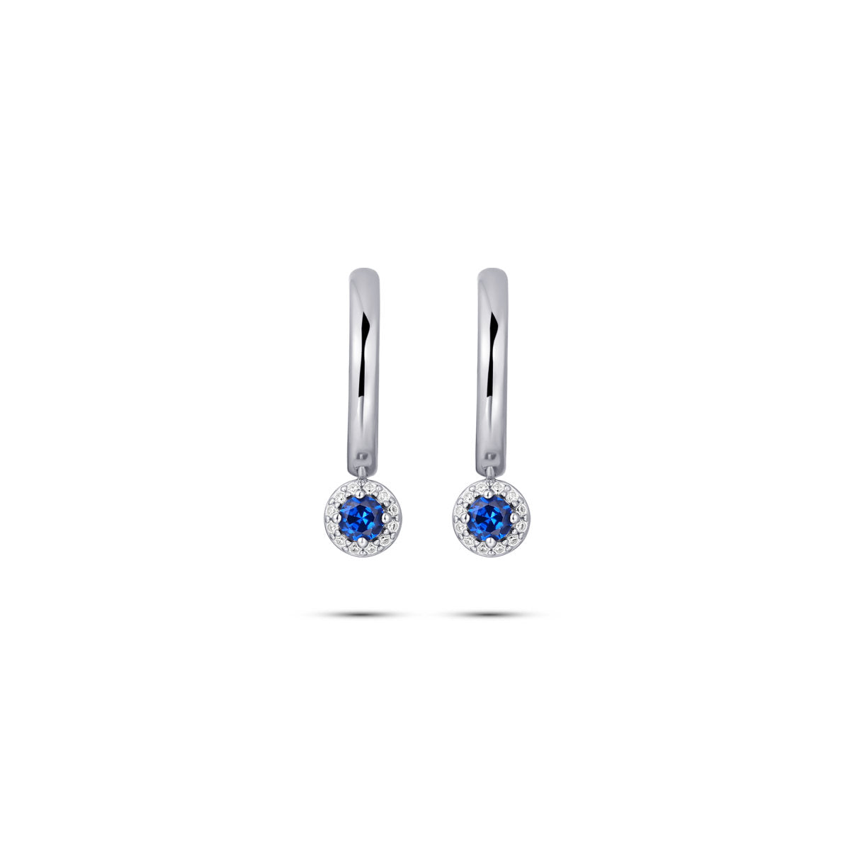 Gisser Oorringen Zilver Gerhodineerd Zirkonia Blauw – KC1053B – foto 3