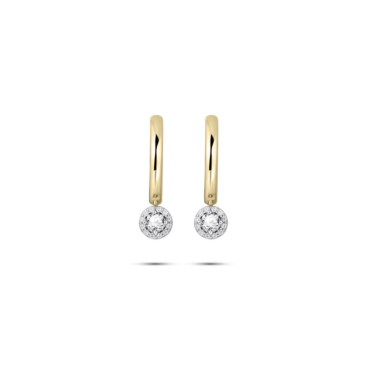 Gisser Oorringen Zilver Geel Verguld Zirkonia Wit – KC1053Y – foto 3