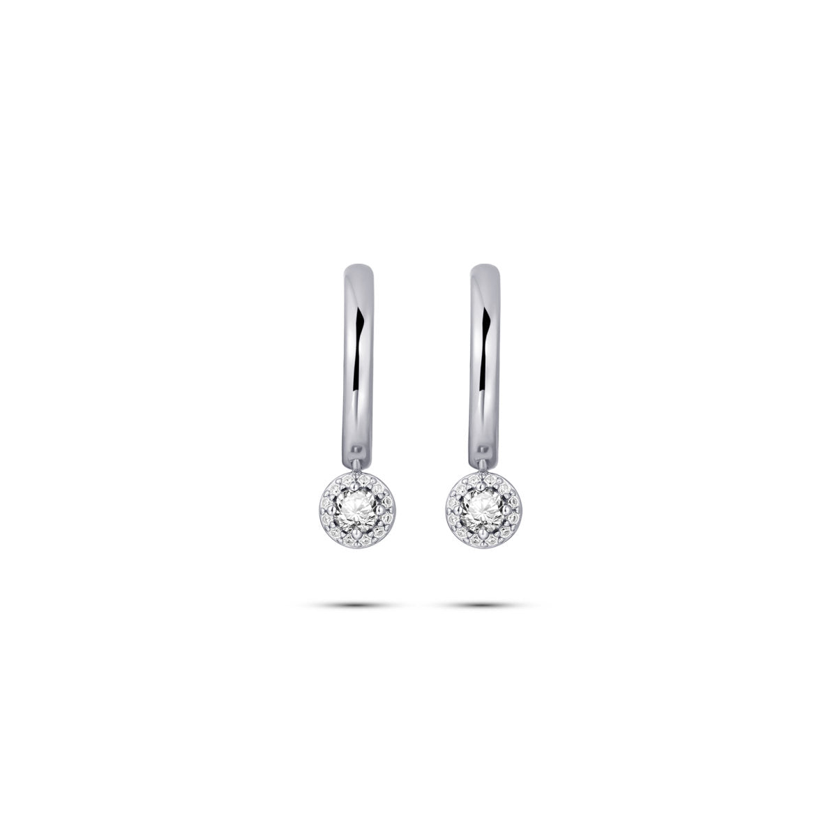 Gisser Oorringen Zilver Gerhodineerd Zirkonia Wit – KC1053 – foto 3