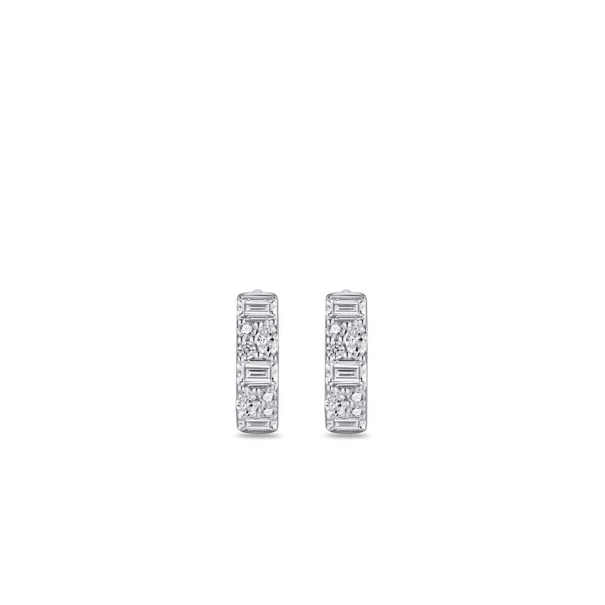 Gisser Oorringen Zilver Gerhodineerd Zirkonia Wit – KC1054 – foto 2
