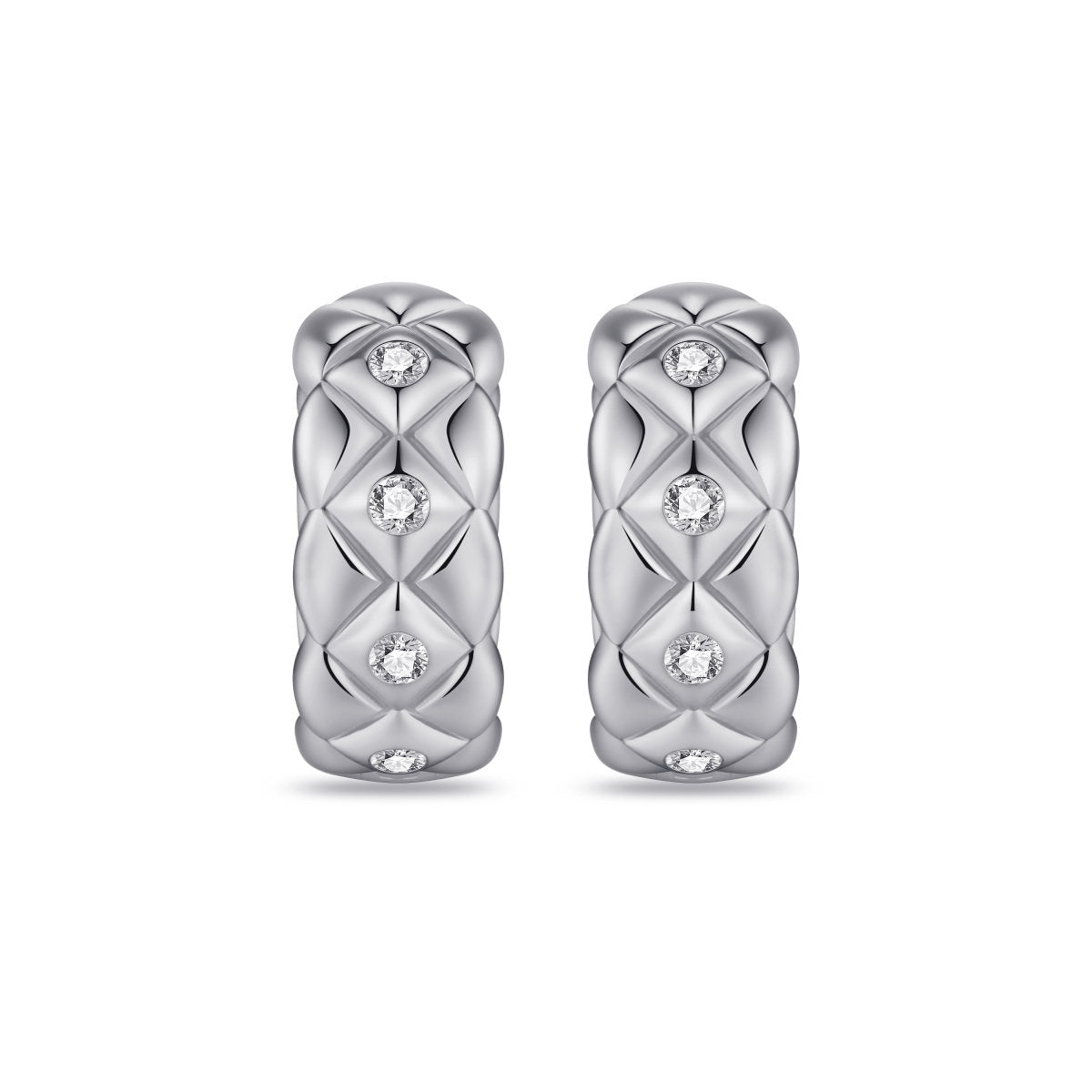 Gisser Oorringen Zilver Gerhodineerd Zirkonia Wit – KC1058 – foto 2