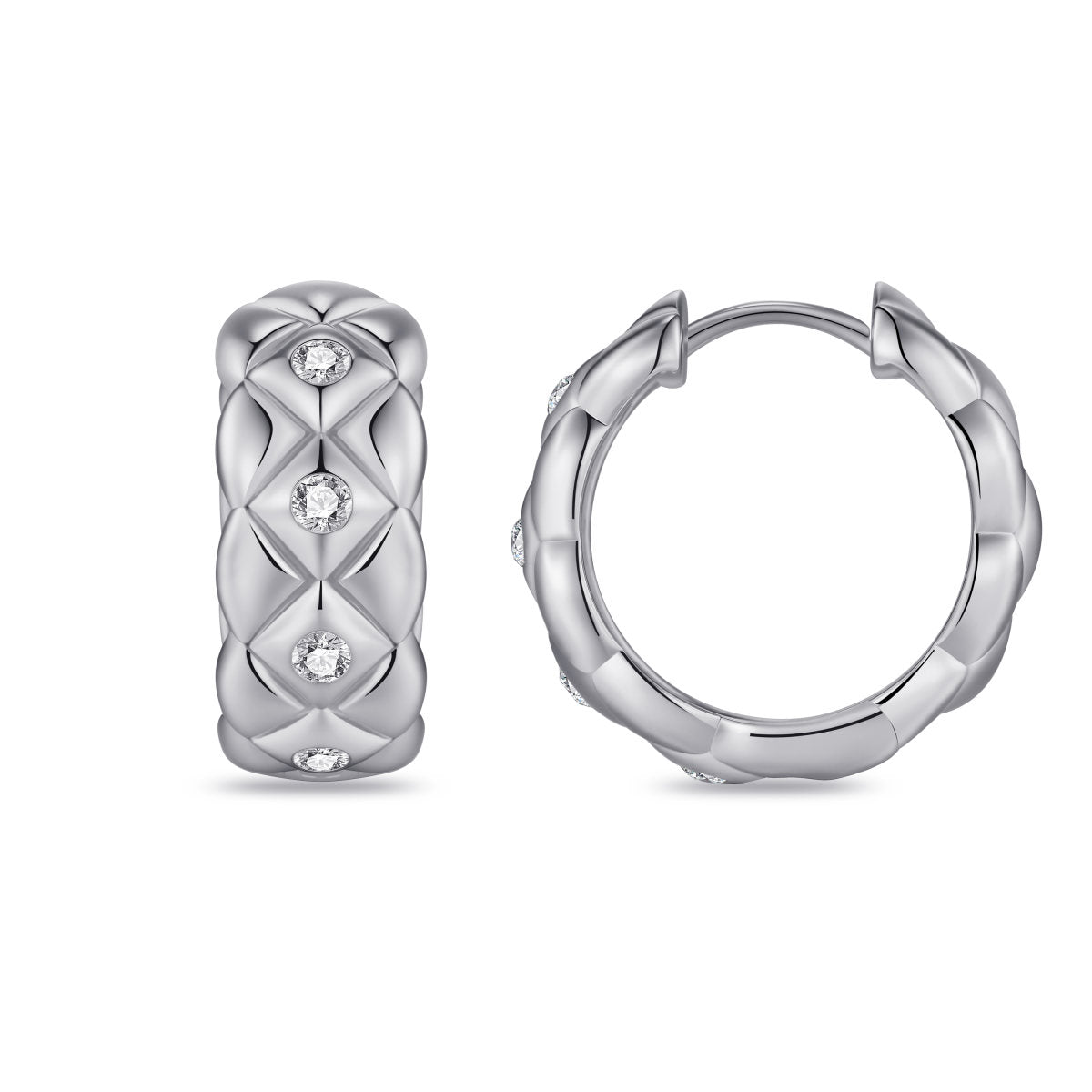 Gisser Oorringen Zilver Gerhodineerd Zirkonia Wit – KC1058 – foto 3