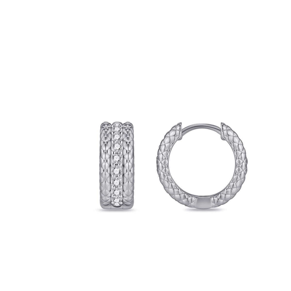 Gisser Oorringen Zilver Gerhodineerd Zirkonia Wit – KC1061 – foto 3