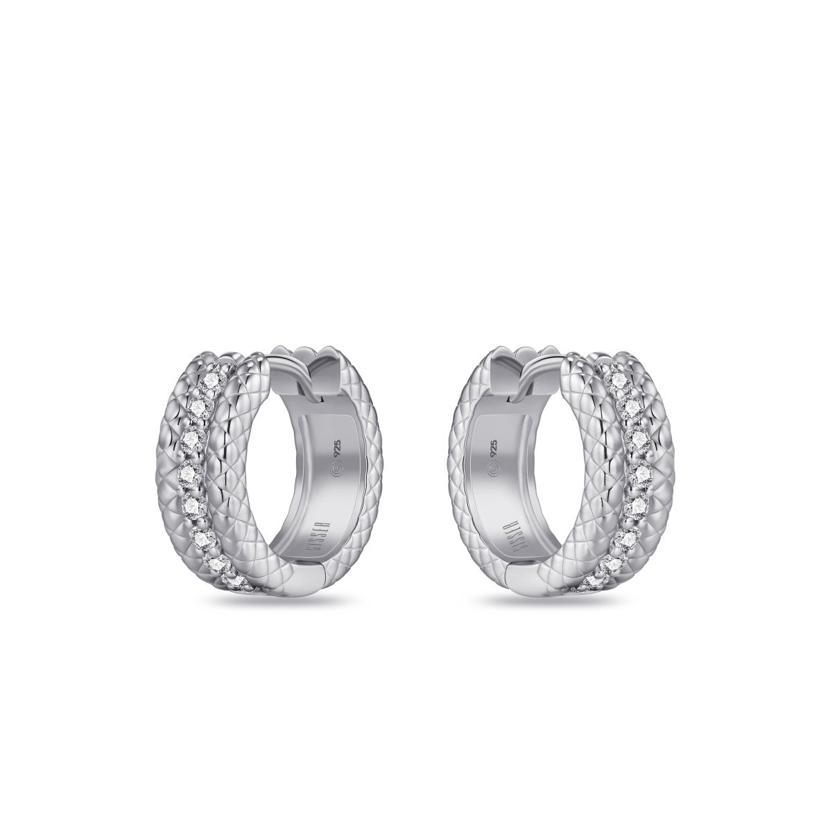 Gisser Oorringen Zilver Gerhodineerd Zirkonia Wit – KC1061