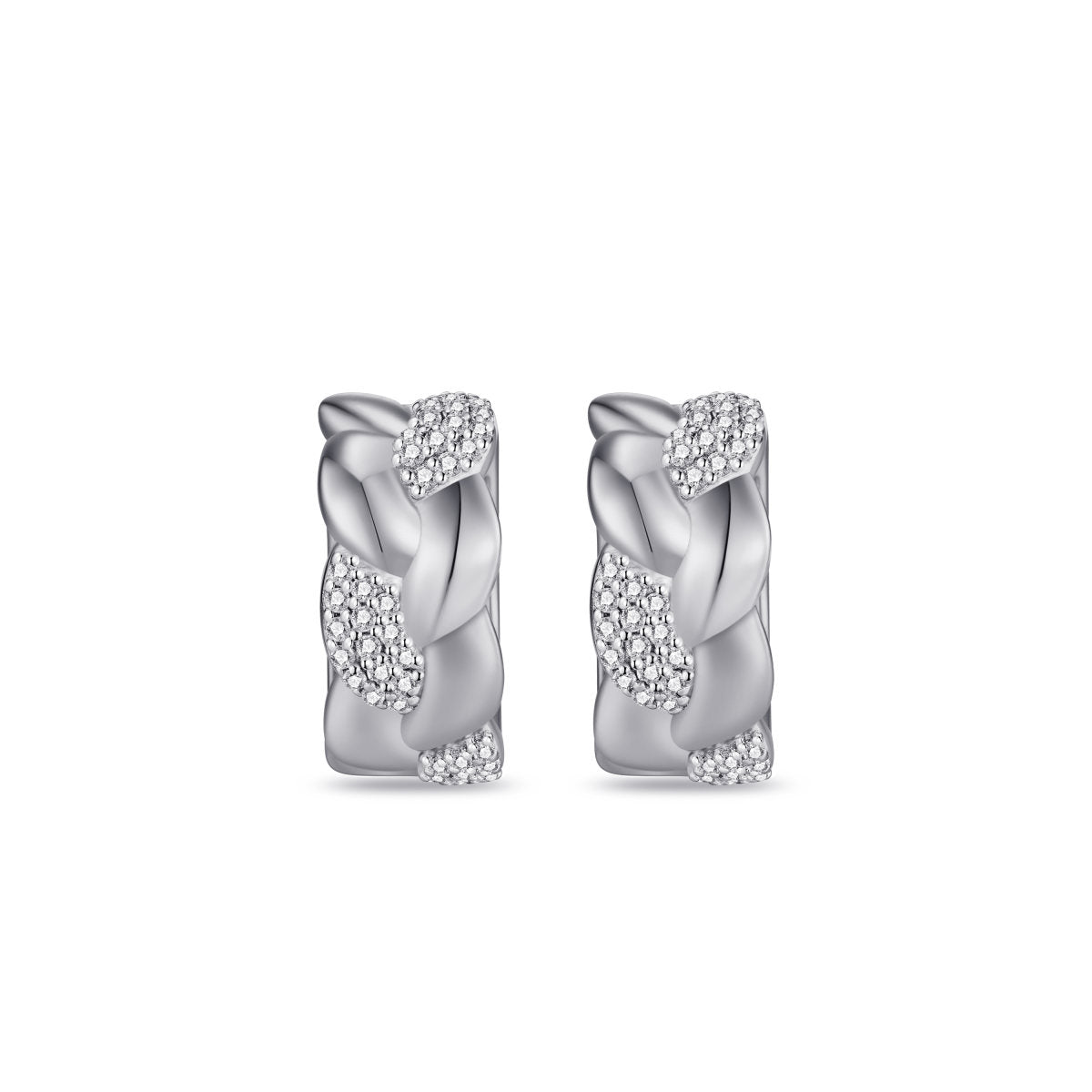 Gisser Oorringen Zilver Gerhodineerd Zirkonia Wit – KC1064 – foto 2