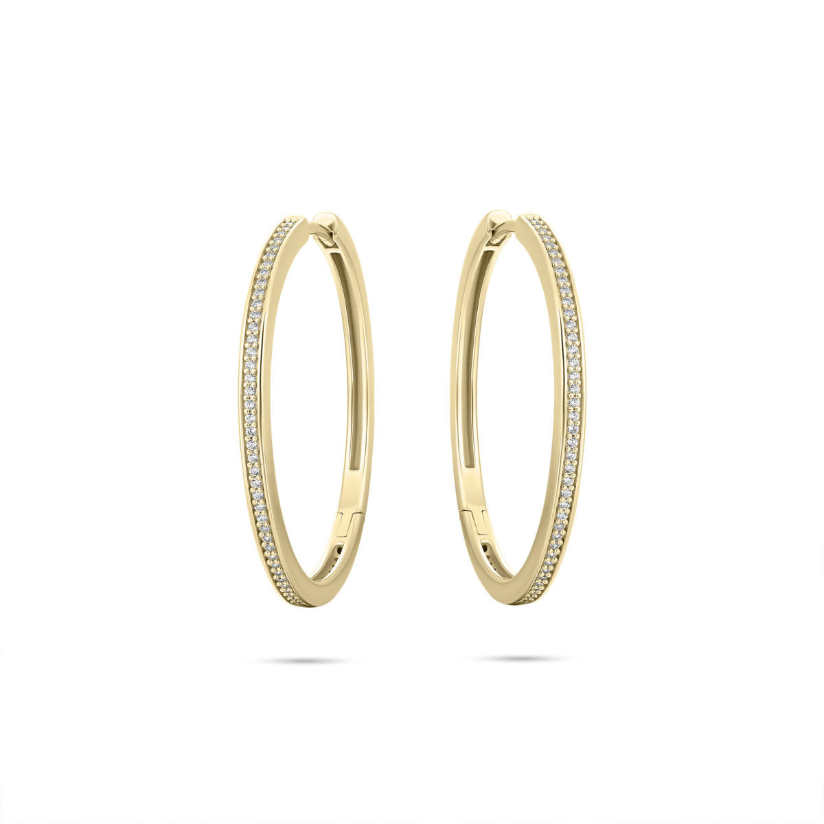 Gisser Oorringen Zilver Geel Verguld Zirkonia Wit – KCD2/30Y