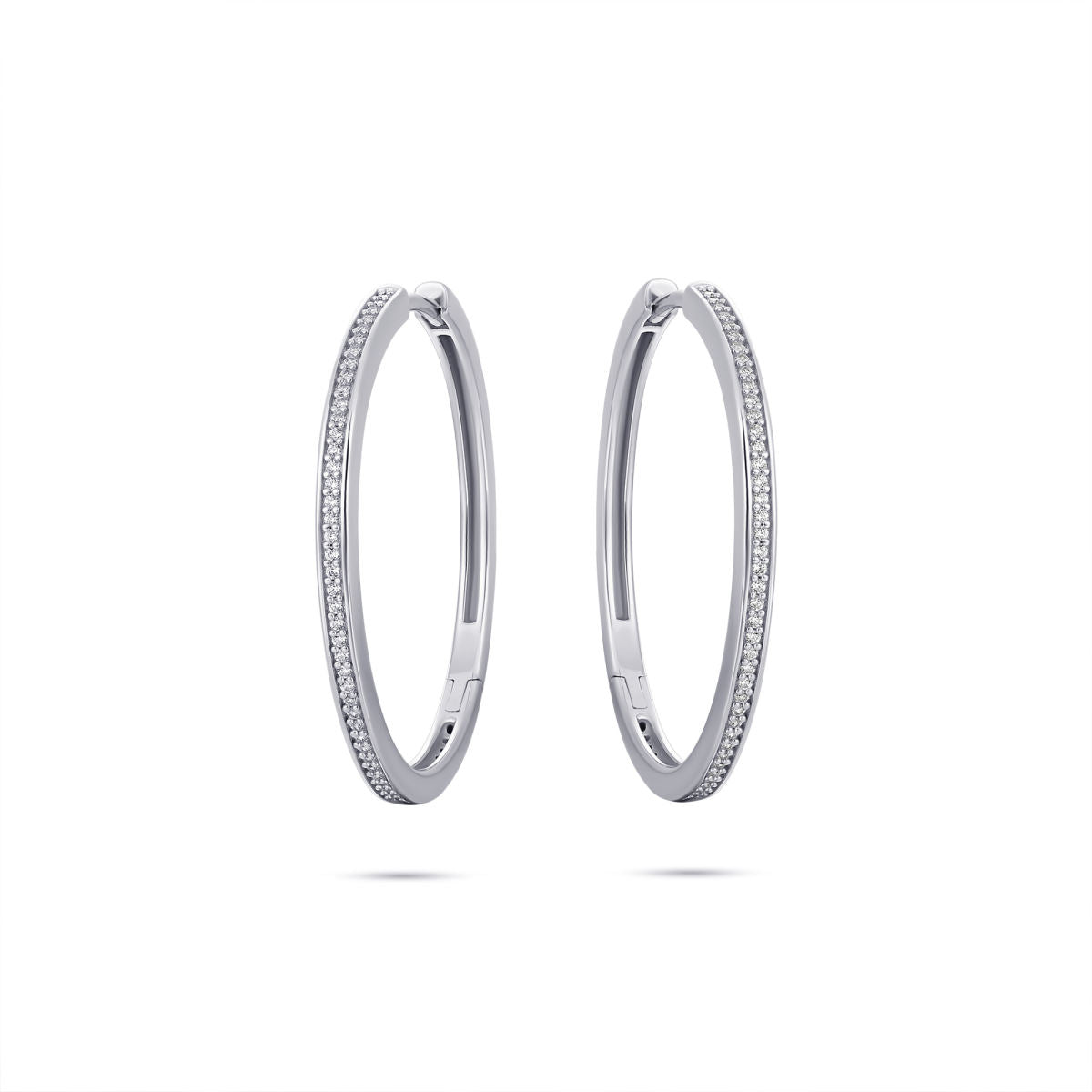 Gisser Oorringen Zilver Gerhodineerd Zirkonia Wit – KCD2/30
