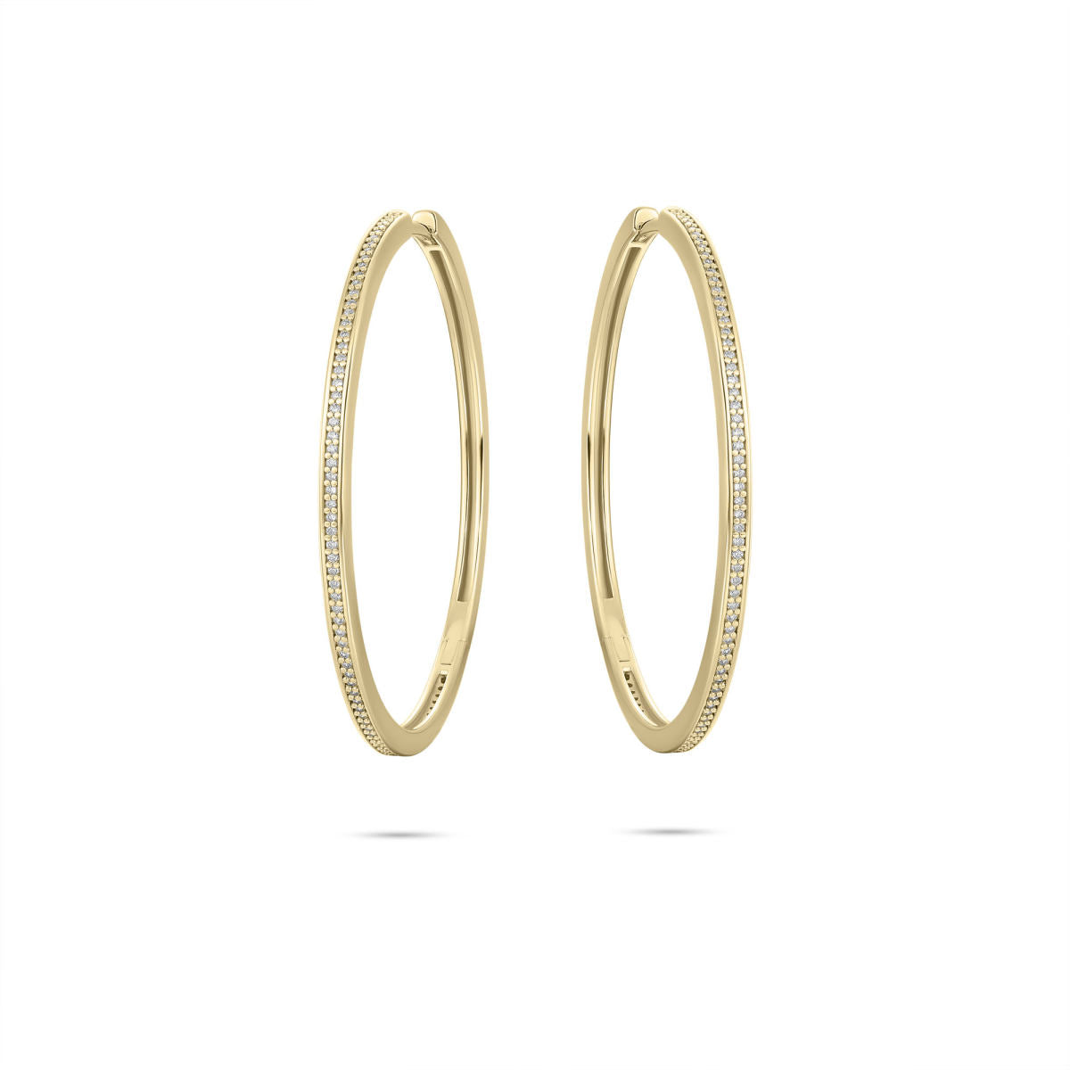 Gisser Oorringen Zilver Geel Verguld Zirkonia Wit – KCD2/40Y