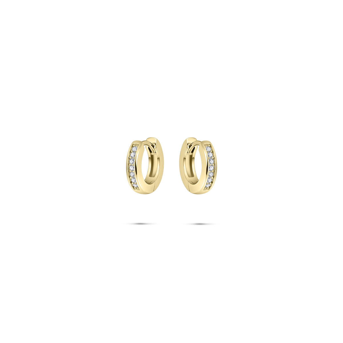 Gisser Oorringen Zilver Geel Verguld Zirkonia Wit – KCD3/15Y