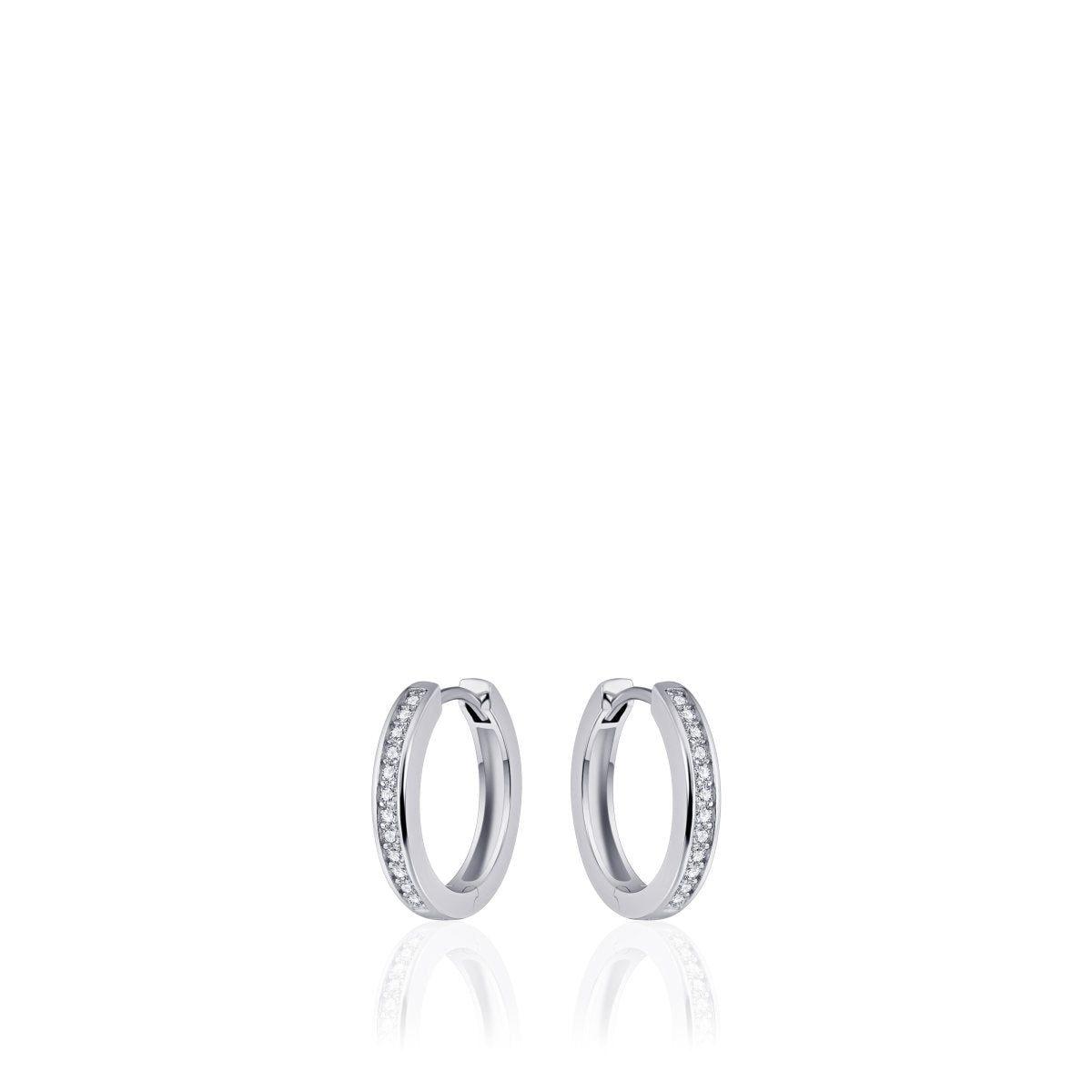 Gisser Oorringen Zilver Gerhodineerd Zirkonia Wit – KCD3/20