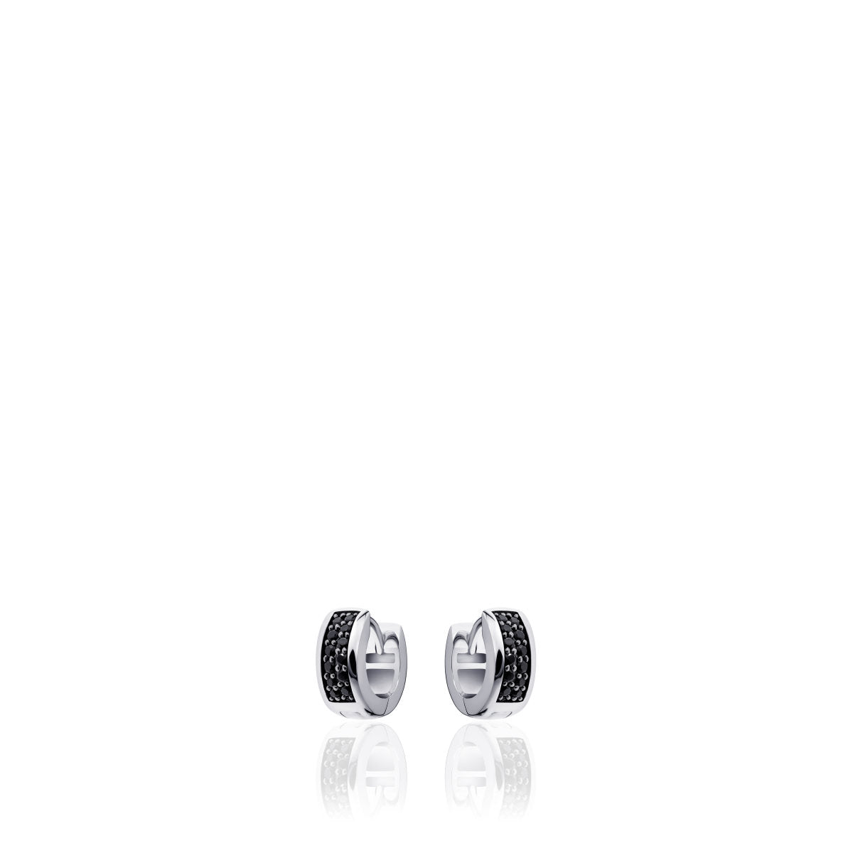 Gisser Oorringen Zilver Gerhodineerd Zirkonia Zwart – KCD5/12Z