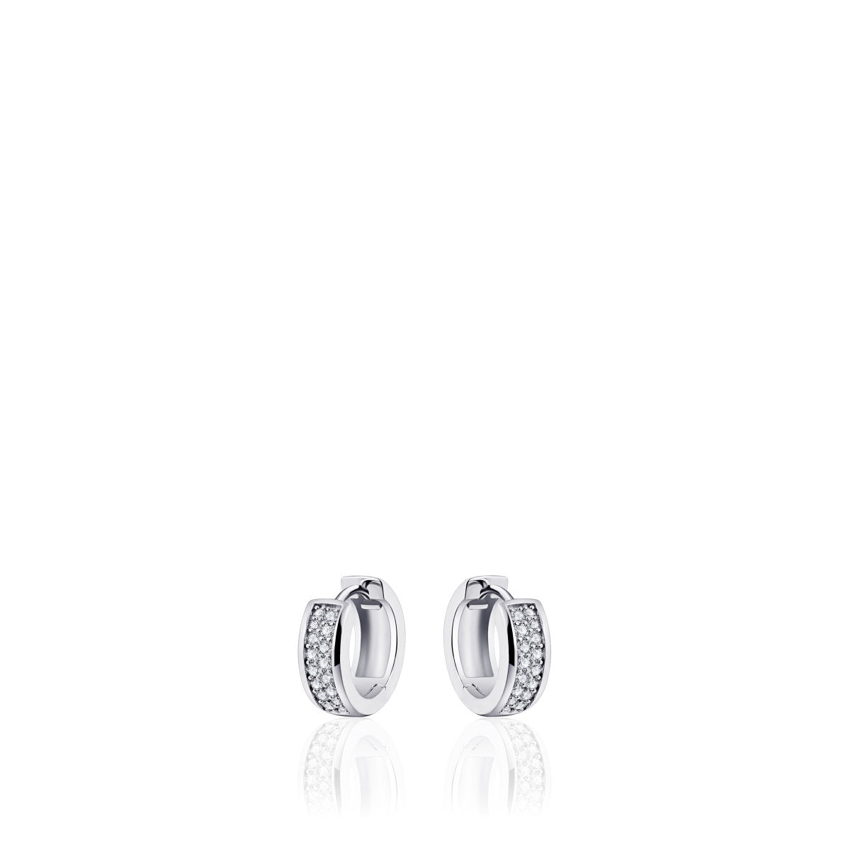 Gisser Oorringen Zilver Gerhodineerd Zirkonia Wit – KCD5/15
