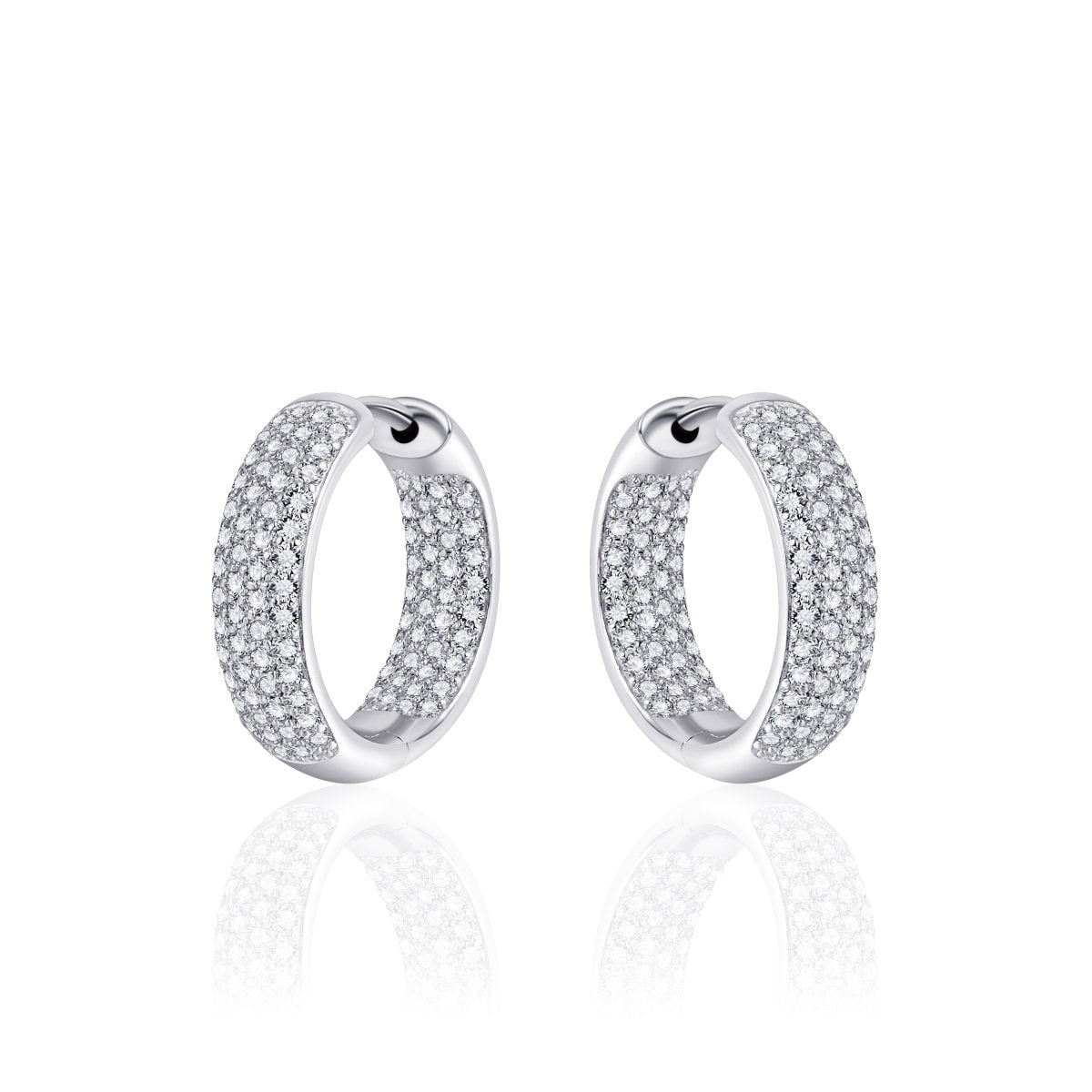 Gisser Oorbellen Zilver Gerhodineerd Zirkonia Wit – KCH5/18