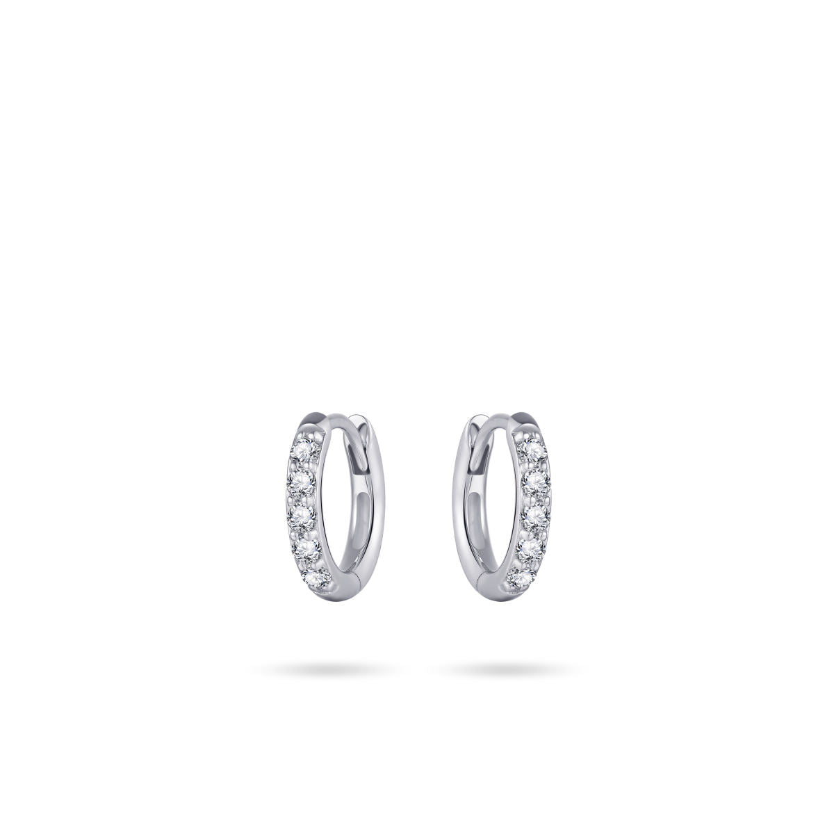 Gisser Oorringen Zilver Gerhodineerd Zirkonia Wit – KCK2/12