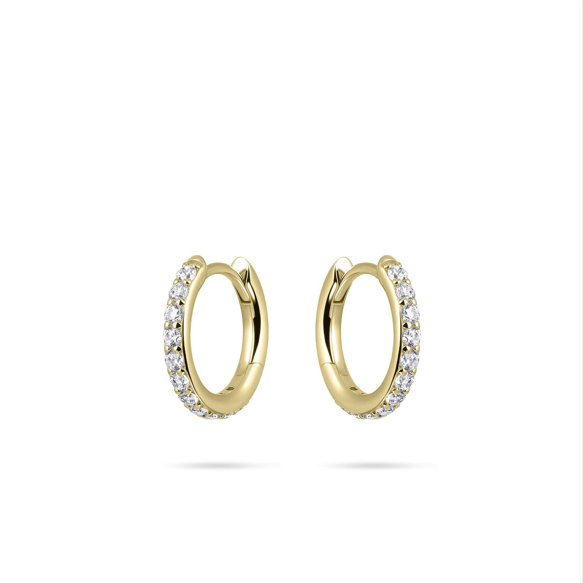 Gisser Oorringen Zilver Geel Verguld Zirkonia Wit – KCK2/15Y