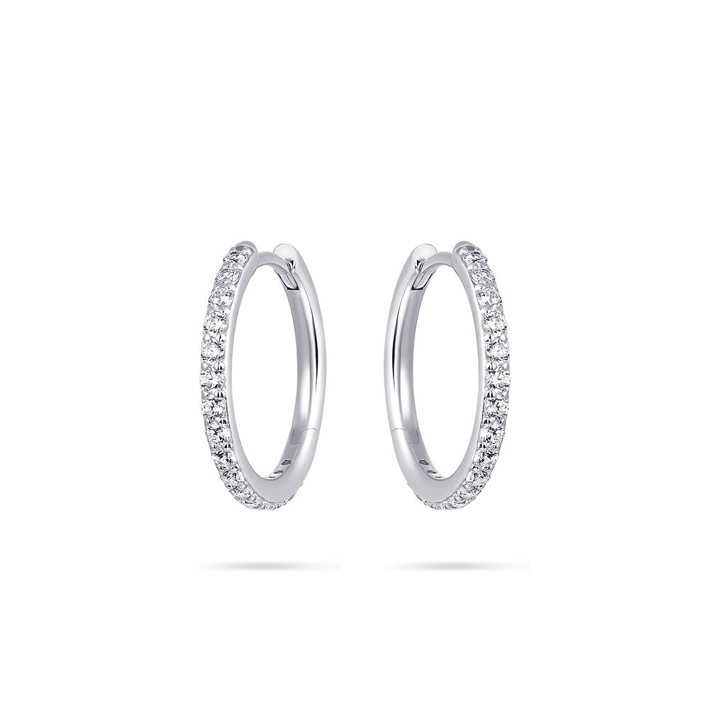 Gisser Oorringen Zilver Gerhodineerd Zirkonia Wit – KCK2/20