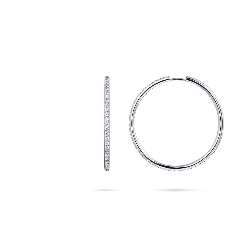 Gisser Oorringen Zilver Gerhodineerd Zirkonia Wit – KCK2/40 – foto 3