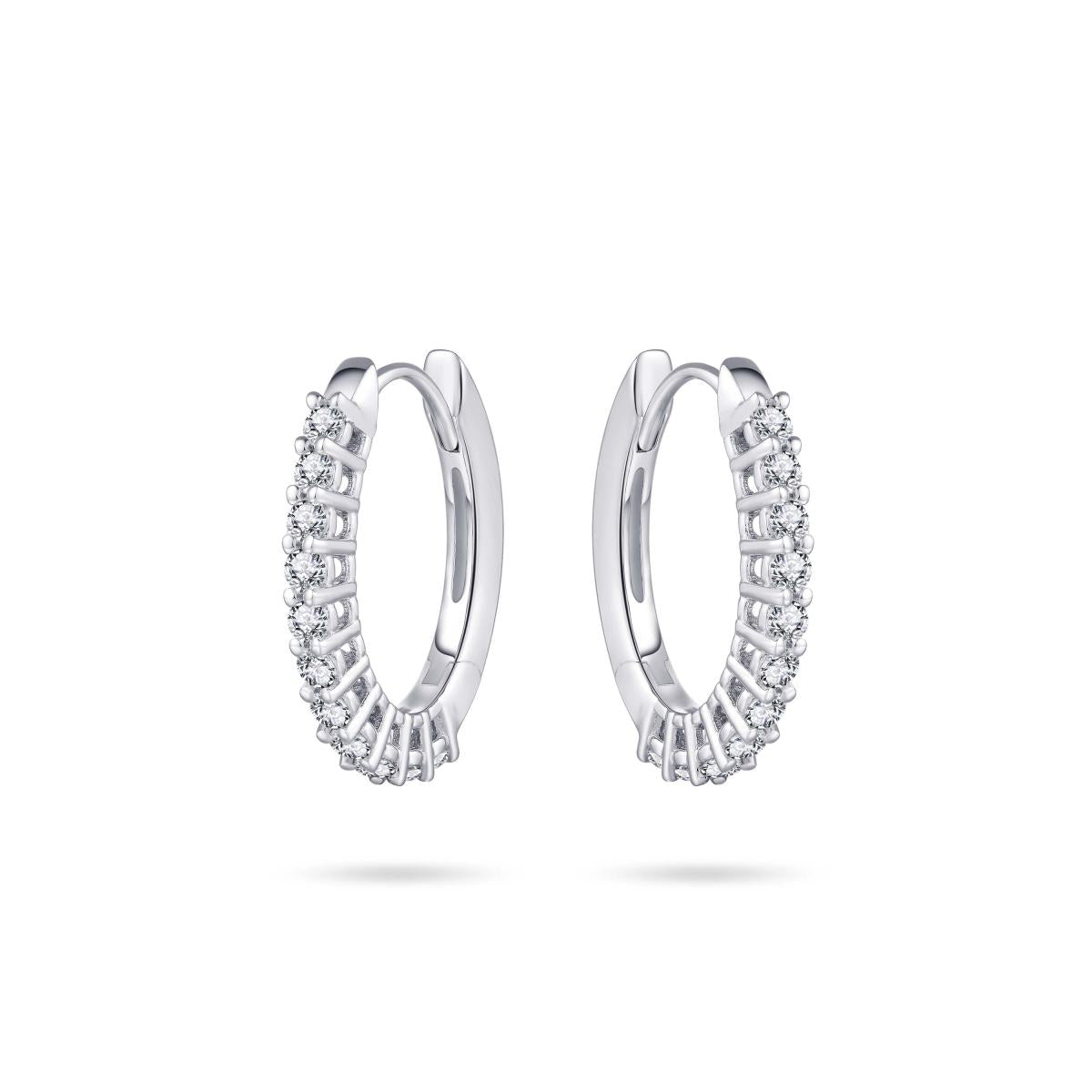 Gisser Oorbellen Zilver Gerhodineerd Zirkonia Wit – KCN2/20