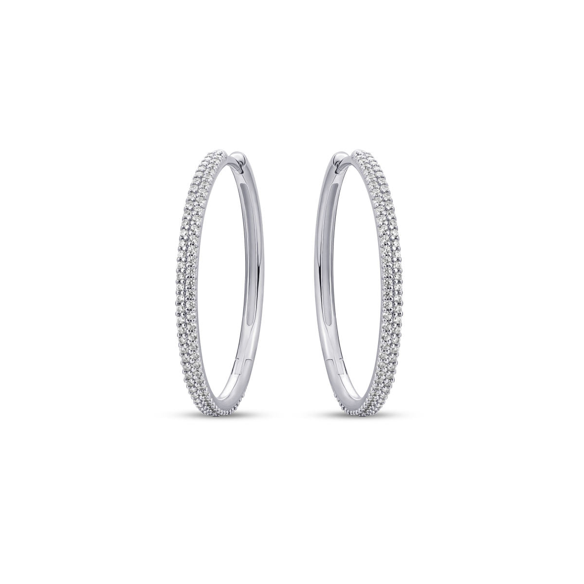 Gisser Oorbellen Zilver Gerhodineerd Zirkonia Wit – KCS2/30