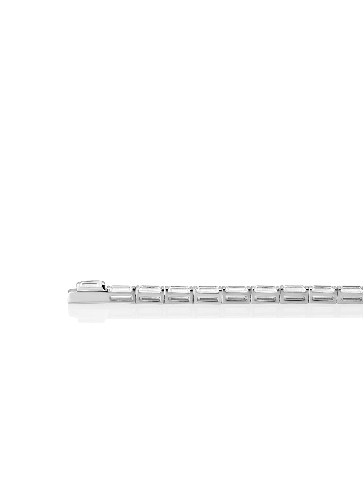 Sparkling Jewels Armband Tennis Baguette LK-TBS-S Zilverkleurig