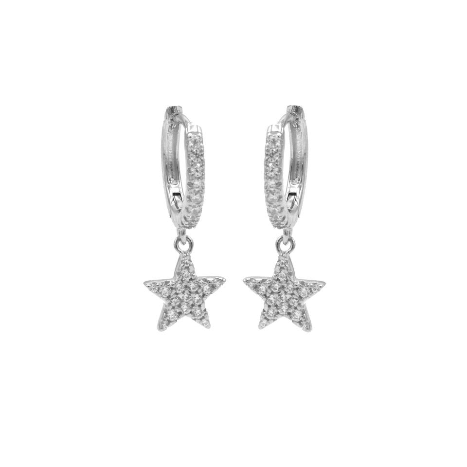 Karma Zirconia Hinged Hoops Symbols Star M2671HW oorbellen