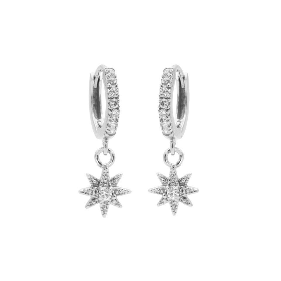 Karma Zirconia Hinged Hoops Symbols M2849HWS oorbellen