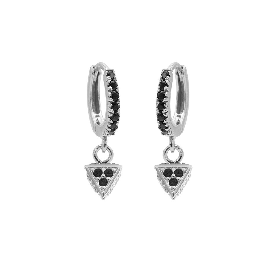 Karma Zirconia Hinged Hoops Symbols Triangle 2 M3058HB oorbellen